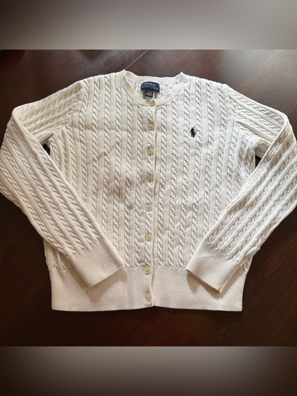 Polo Ralph Lauren Little Girls Warm White Cotton size large (12-14)